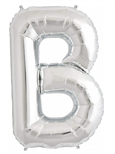 B Foil Balloon - 86cm Silver  (Northstar)