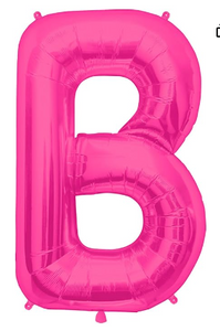 B Foil Balloon - 86cm Hot Pink  (NorthStar)