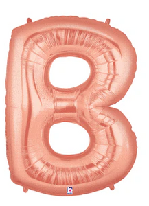 B Foil Balloon - 102cm Rose Gold (Betallic)