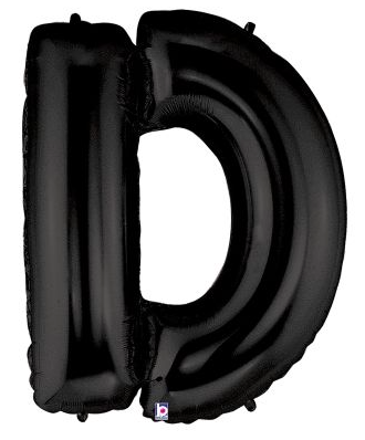 D Foil Balloon - 102cm Black (Betallic)