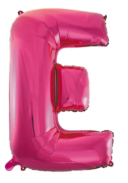 E Foil Balloon - 86cm Hot Pink