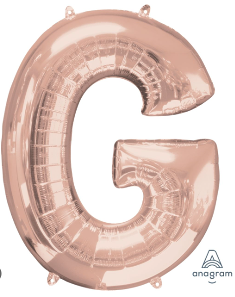 G Foil Balloon - 86cm Rose Gold (Anagram)