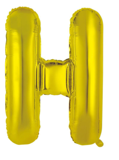 H Foil Balloon - 86cm Gold (Decrotex)