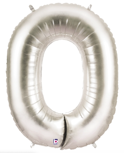 O Foil Balloon - 102cm Silver (Betallic)