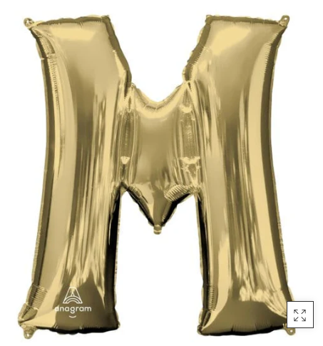 M Foil Balloon - 86cm Gold (Anagram)