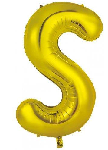 S Foil Balloon - 86cm Gold (Decrotex)