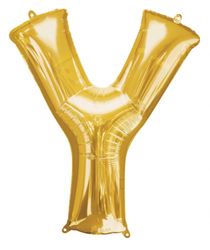 Y Foil Balloon - 86cm Gold (Anagram)