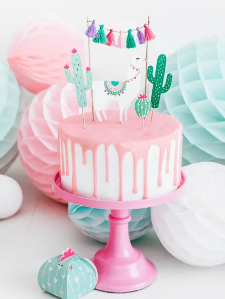 Cactus and Llama Cake Topper Set